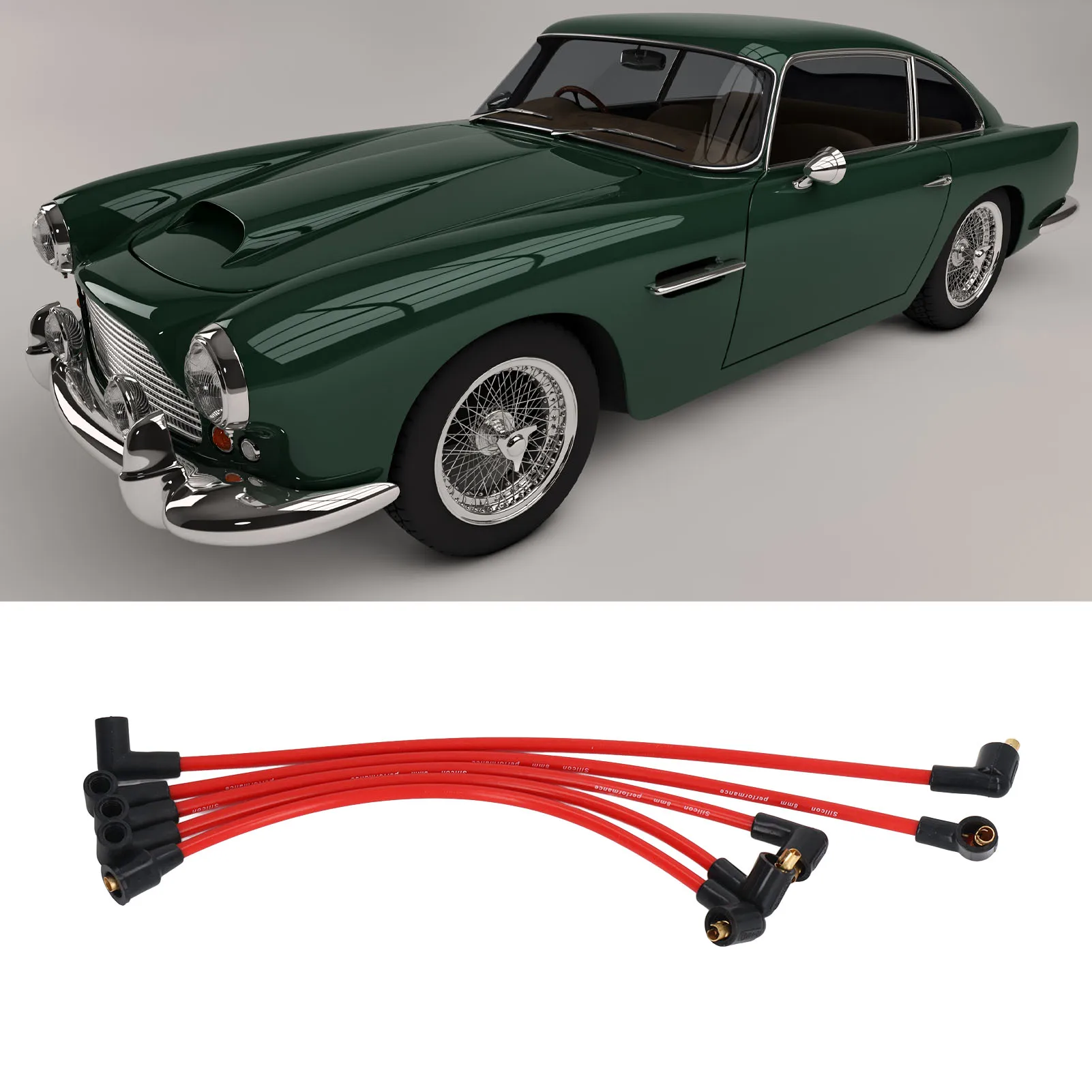 8mm Red Silicone HT Ignition Leads Spark Plug Wires Cables for MGB 1800cc  HT Leads Ignition Leads Spark Plug Cables