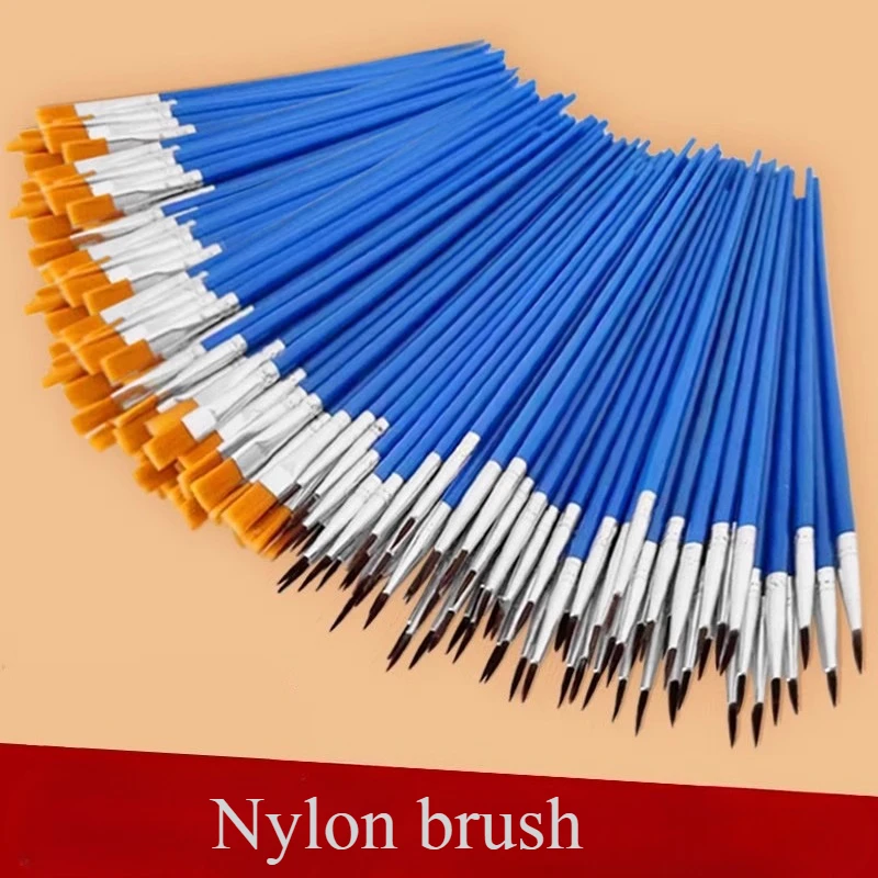 

Blue Plastic Rod Nylon Bristle Brush Handmade DIY Gypsum Oil Painting Pen Graffiti Coloring Acrylic Paint Brush Pen Line Pen