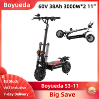 Boyueda S3-11 Electric Scooter Foldable 3000W*2 Dual Motor 60V 38Ah 2280Wh 11 Inch Off-road Tires E-scooter Hydraulic Disc Brake