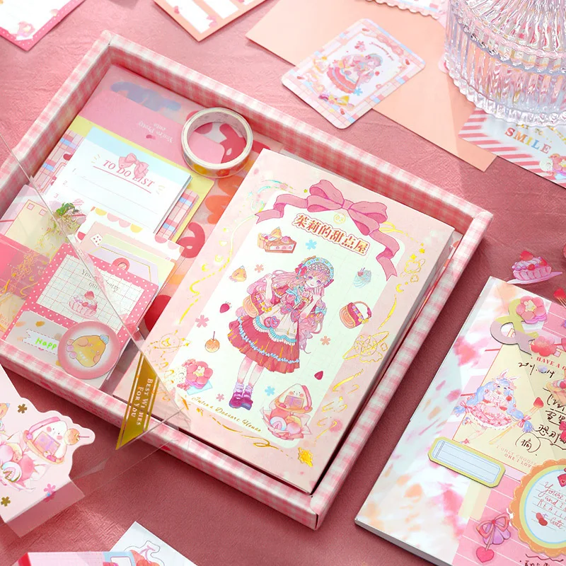 Dreamy Girl Handbook Gift Box Set Includes Handbooks Material Paper Die Cut Decorative Stickers