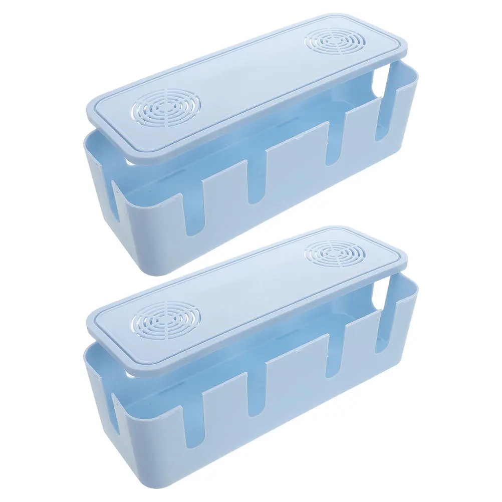 2Pcs Electrical Cord Organizer Box High Capacity Cable Management Desk Storage Power Outlet Wire Organizer Container