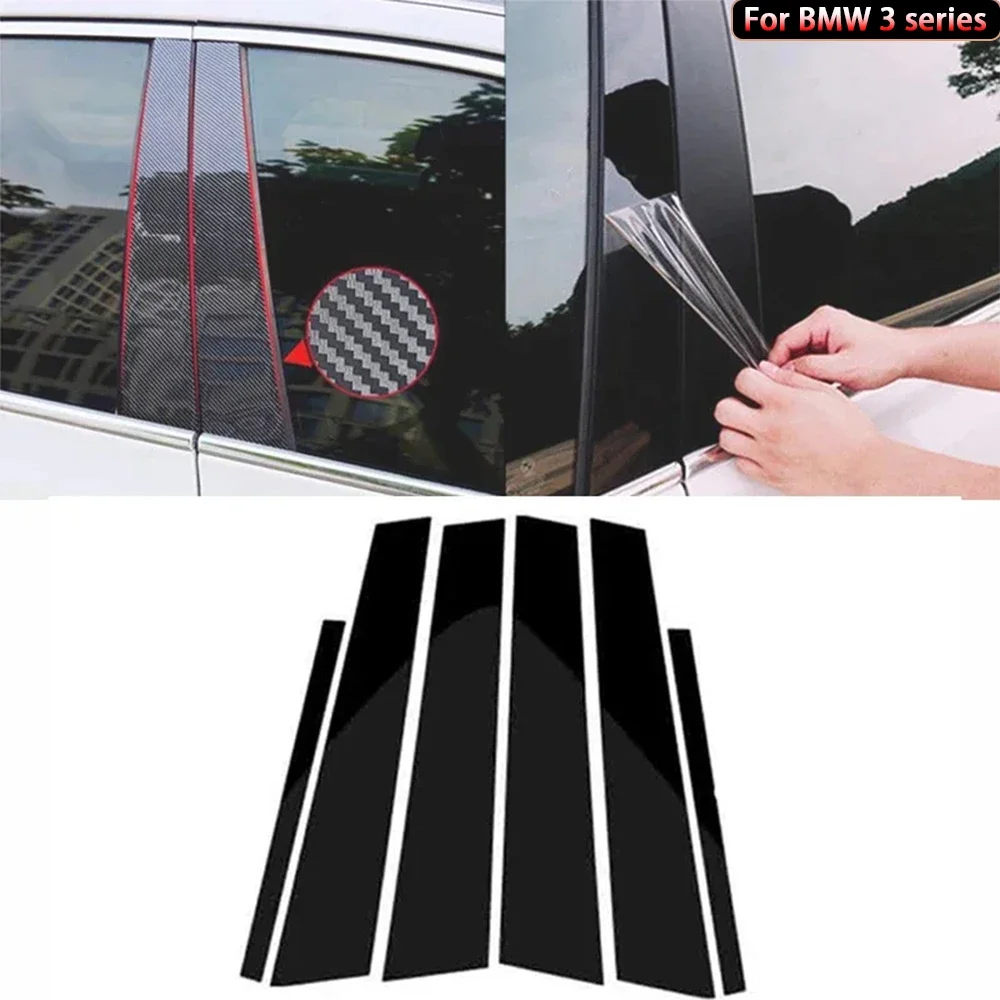 

For BMW F30 E46 E90 G20 318i 325i 320i 328i Car Door Window Pillars B-pillar Post Trim Stickers Glossy Carbon Fiber Wrap Films