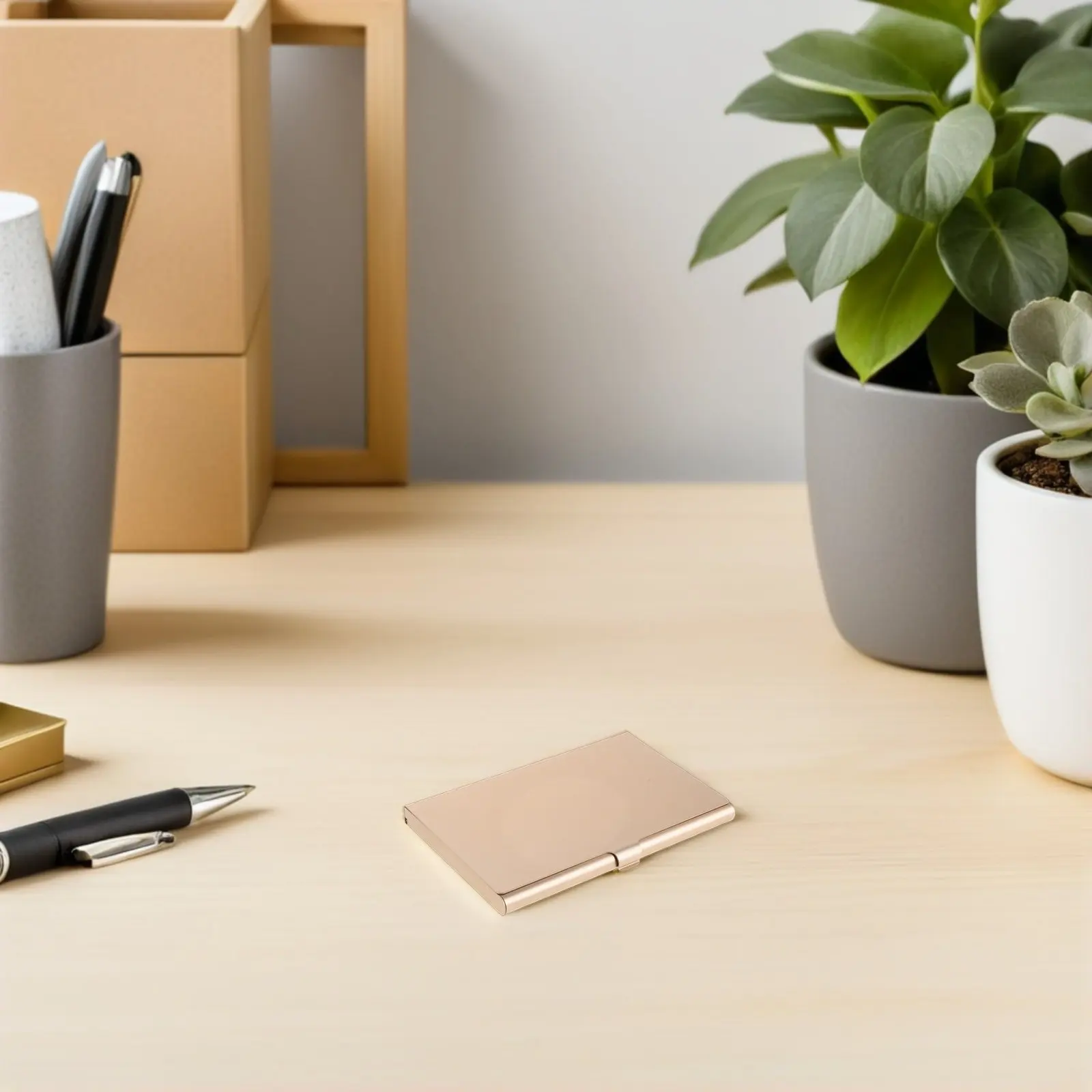 

Компактный держатель для визитных карточек из легкого металла с функцией защиты от кражи для офиса и использования на улице, коробка для хранения