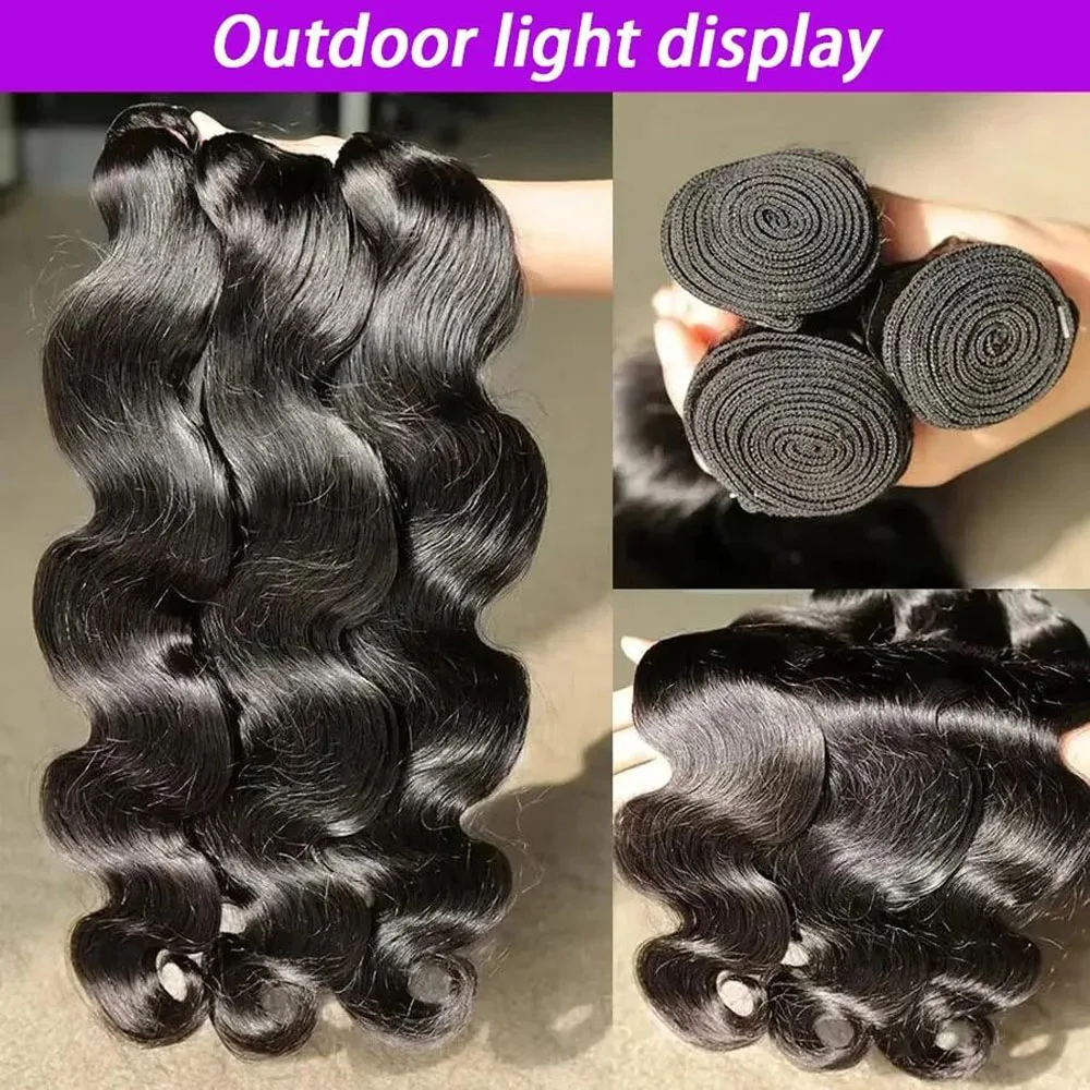 1 3 4 pacote 30 32 Polegada onda do corpo 100% brasileiro birmanês cru pacotes de cabelo humano extensões não processado onda de água cabelo