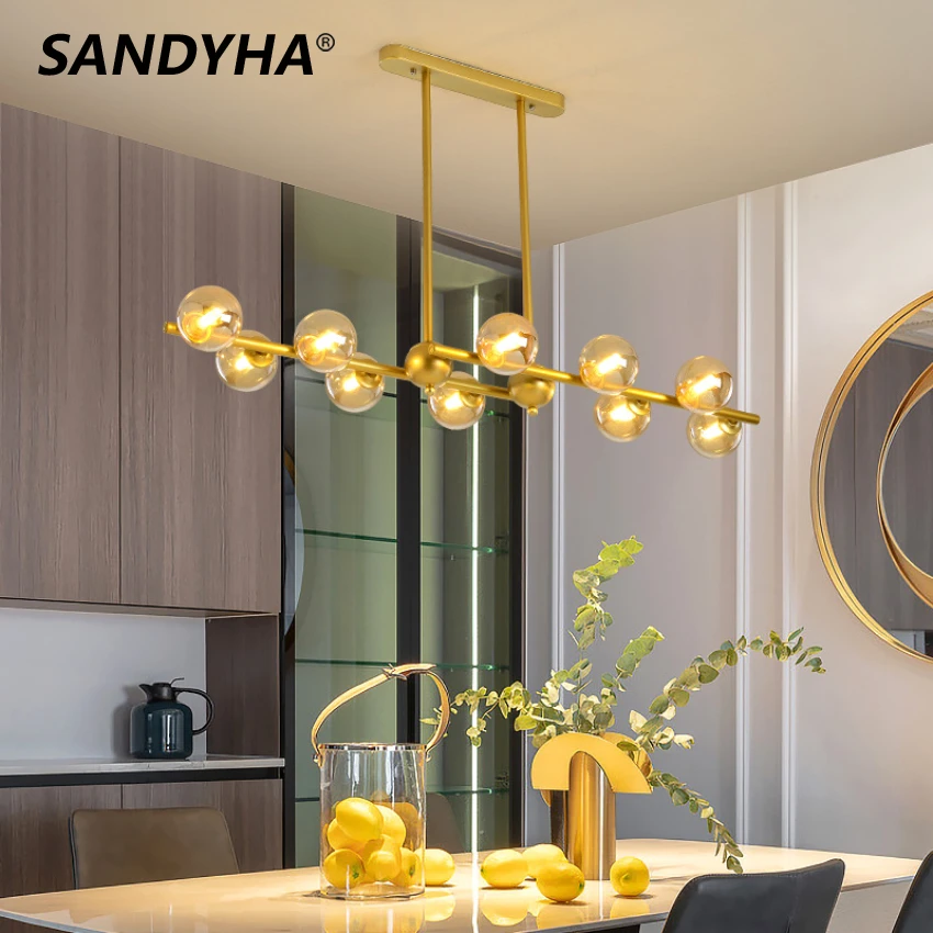 sandyha lustres nordic modern led glass ball pendant lamp luz para viver cozinha jantar loft home decor iluminacao interior 01