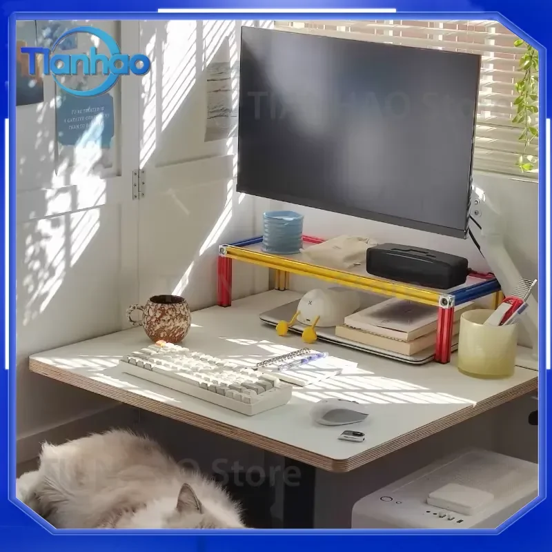 Dopamine Colorful Acrylic Monitor Stand Display Riser for Computer Screen Organizer Shelf Exhibition Showcase for Office Home