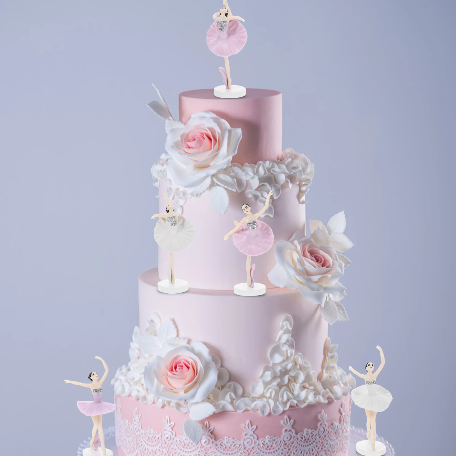 

6Pcs Ballet Girl Plastic Ornaments Assorted Color Lovely Cake Decoration Birthday Party Dessert Baking Cake Topper