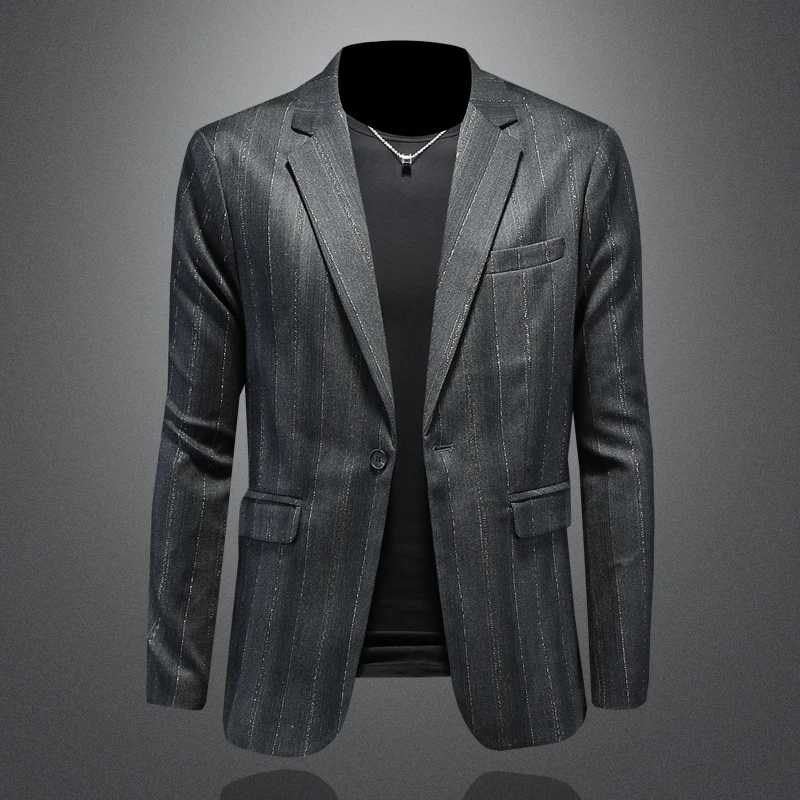 

Young Men's Slim Fit Wool Blend Suit Casual Faionable Urban Sle Long Sve Four Button Single Breasted round Hem Tuxedo