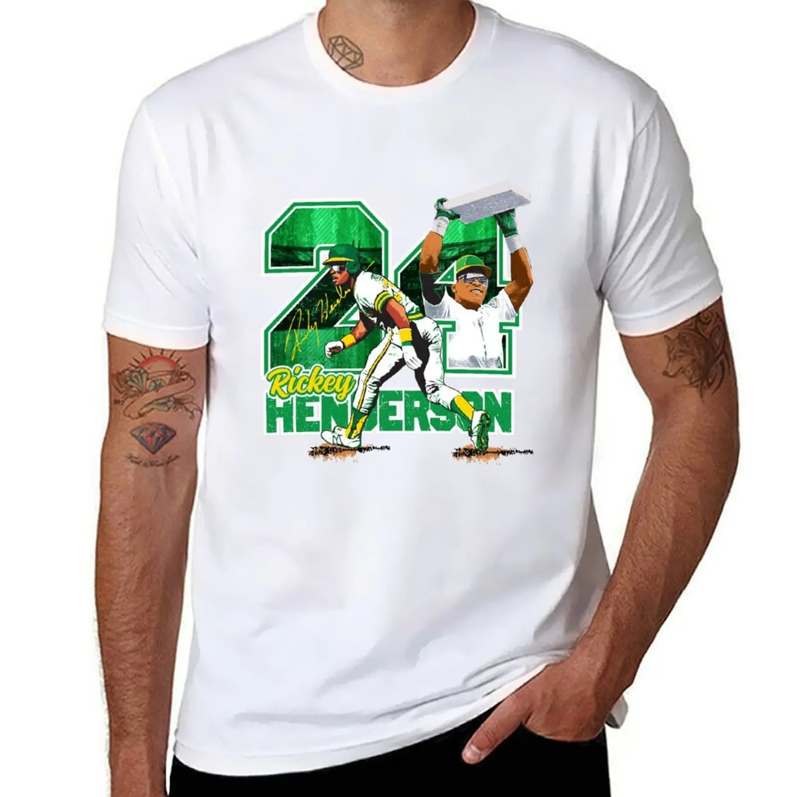 

Vintage style Rickey Henderson t-shirt T-Shirt t shirts designer man t shirt cotton high quality T-Shirt
