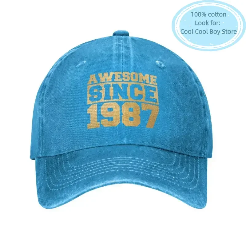 

Punk Unisex Cotton Awesome Since 1987 Baseball Cap Adult Adjustable Dad Hat Men Women Sun Protection