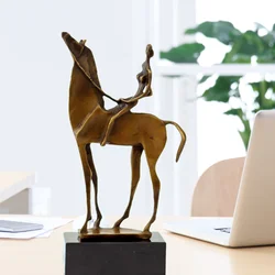 Abstract Modern Art Salvador Dali Woman on Horseback Bronze Statue Animal Bronze Sculptures For Home Decor Collection Figurines