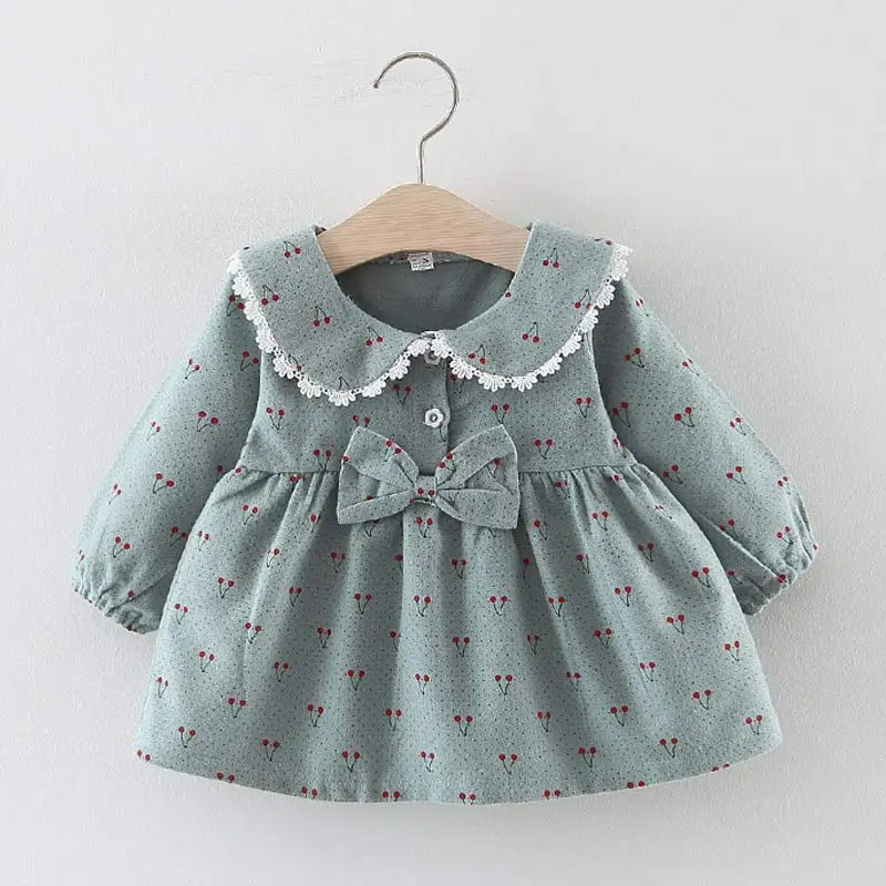 Bear Leader Neonato Bebes Abiti da principessa Autunno Natale Moda Infantile Ragazza Ruffles Costume Abiti Cute Bear Borse 0-2Y