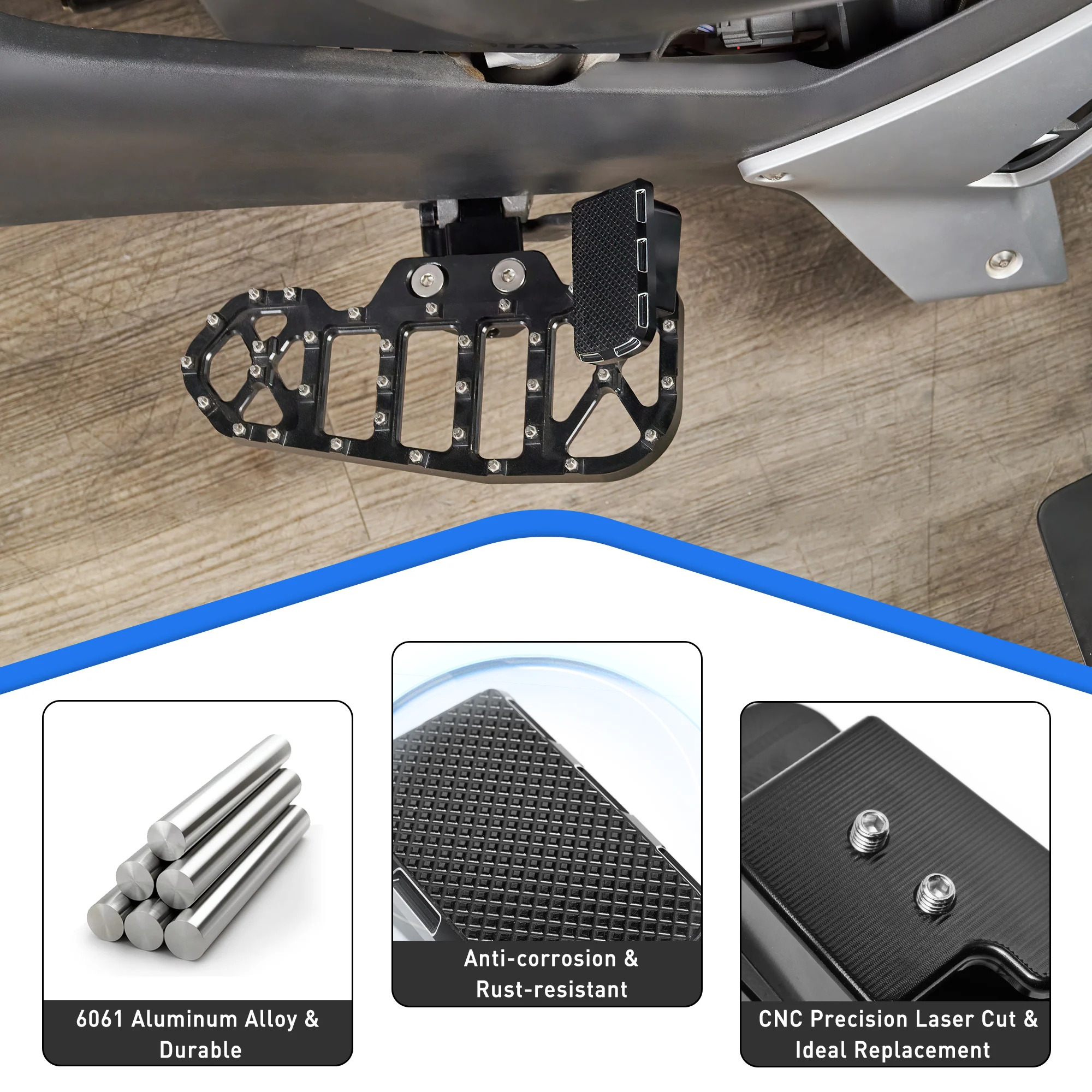 

Extended Aluminum Brake Pedal & Foot Rest – Large Anti-Slip Pad, Fit for Can-Am Ryker 600 / 900 (Sport, Rally Edition) Tricycle