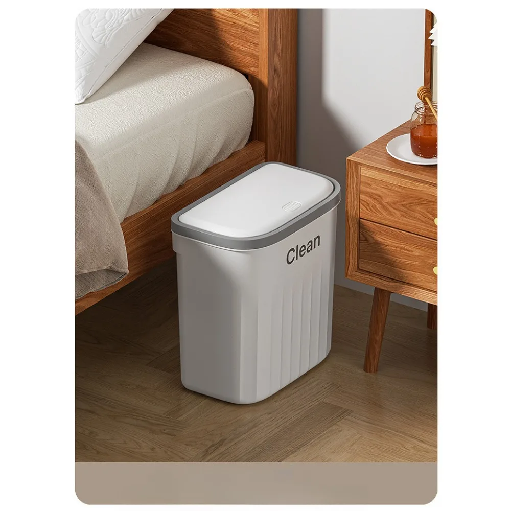 8.5/12L Wall Mounted Bathroom Trash Can Hanging Trash Bin with Lid Recycling Garbage Can for Kitchen Large Capacity Bins