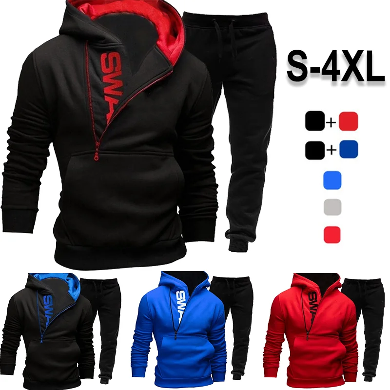 Chándal para hombre, conjunto de Sudadera con capucha y pantalones para correr