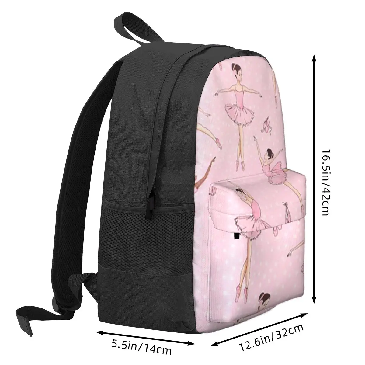 Ballet Dance Makes Me Free Ballerina Dancer Backpack Daypack Large Capacity BookBag School Bag Shoulder Bags for Men Women