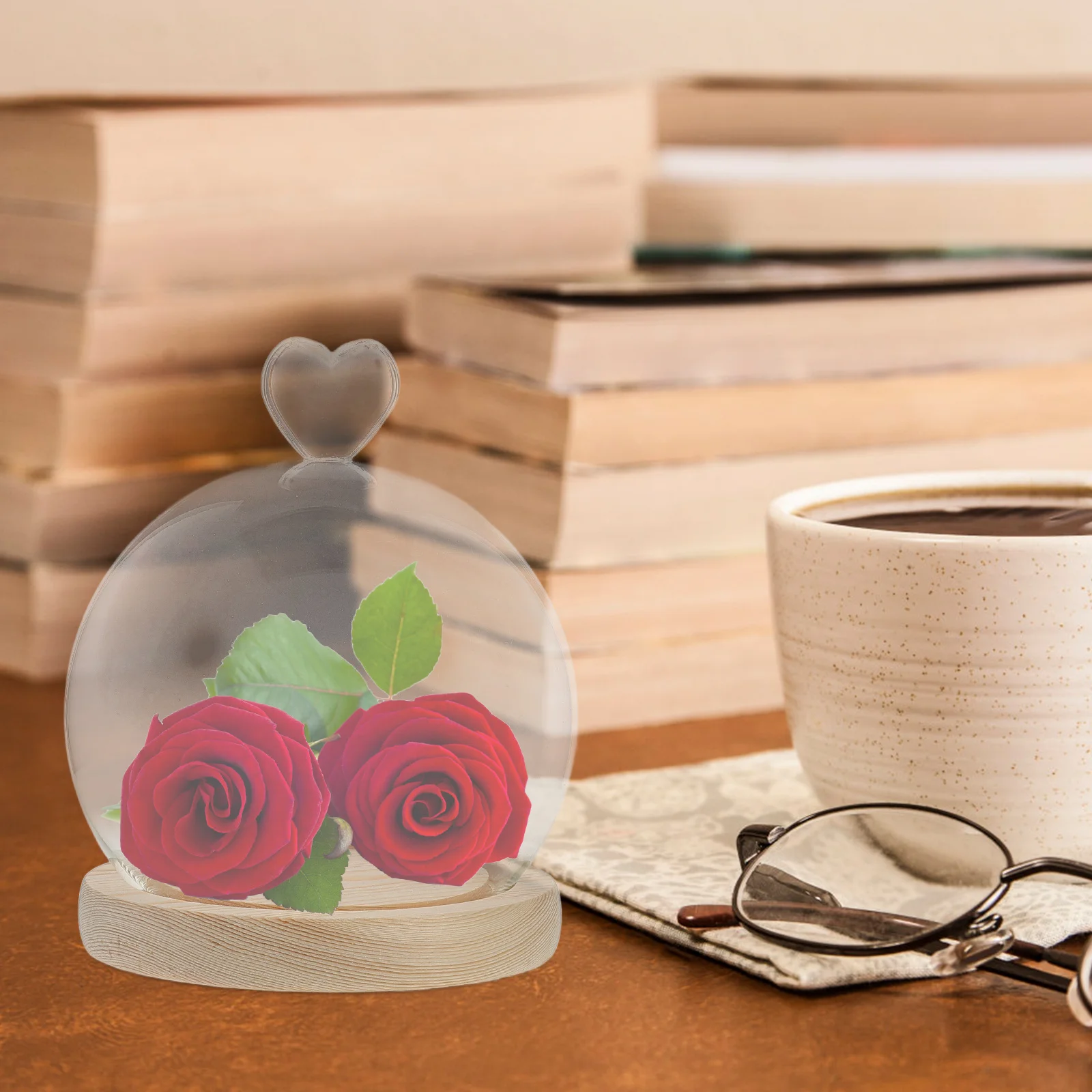 

1 Set Glass Dome Cloche With Base For Diy Projects Clear Display Case Dry Flowers Craft Collectibles Protection Home Decor Glass