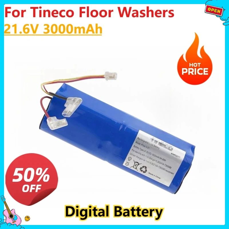 

Цифровая батарея 21,6 В, 3000 мАч для напольных машин Tineco Guanwan 1,0/2,0/2,0slim/3,0, литиевая перезаряжаемая батарея FW25M-01 FW25W-01