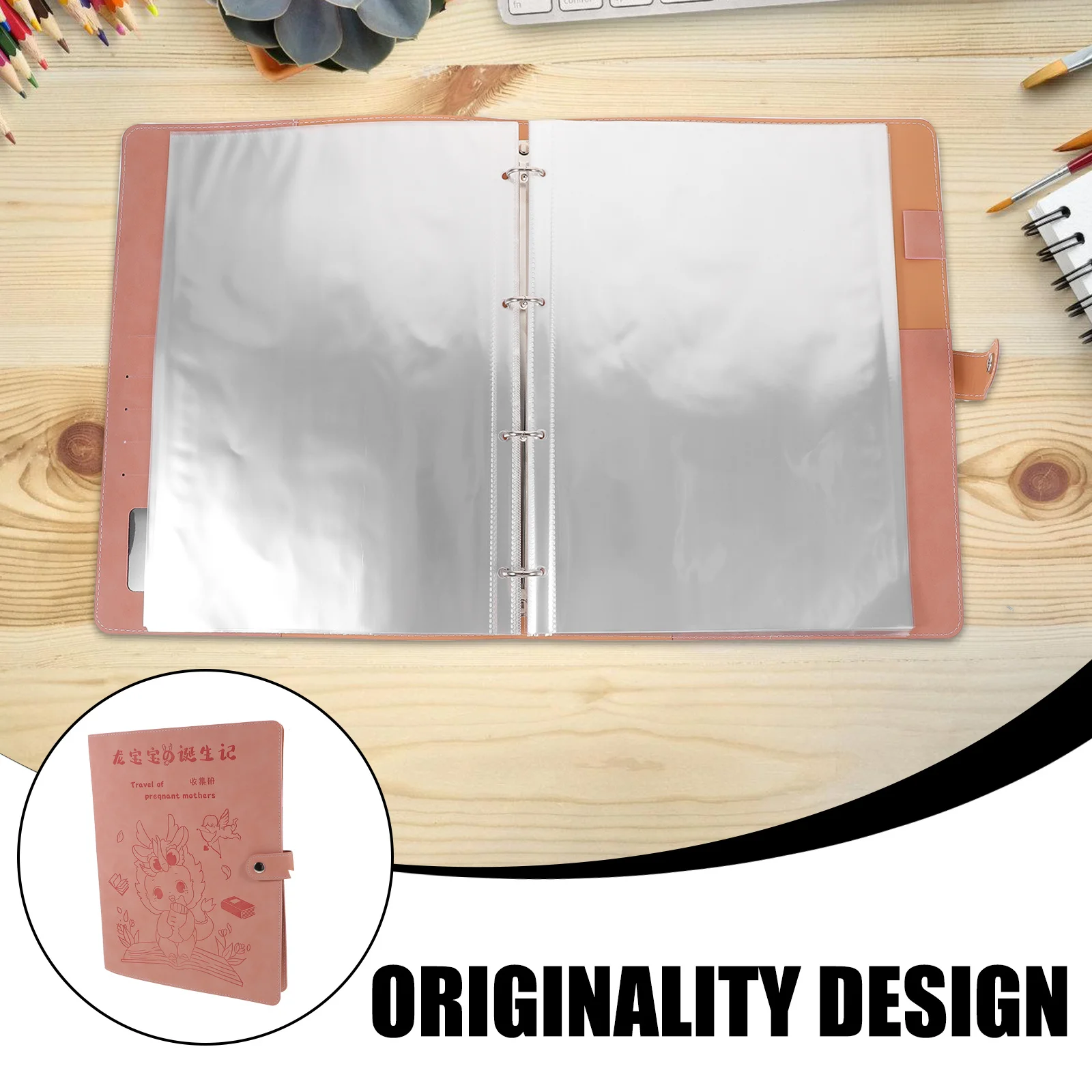 

Professional Birth Certificate Holder Cartoon Protective Sleeve Lightweight Practical Document Organizer