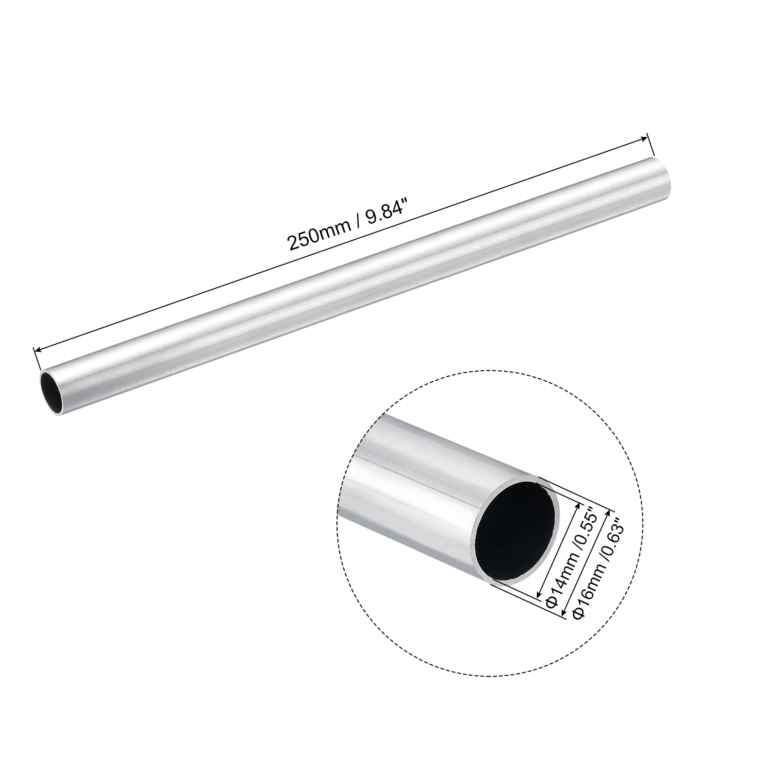1/2/3Pcs 6063 Aluminum Round Tube Aluminum Alloy Metal Pipe Round Tubing 4-26mm OD 3-17mm Inner Dia 250/300mm Length Pipe Tubing