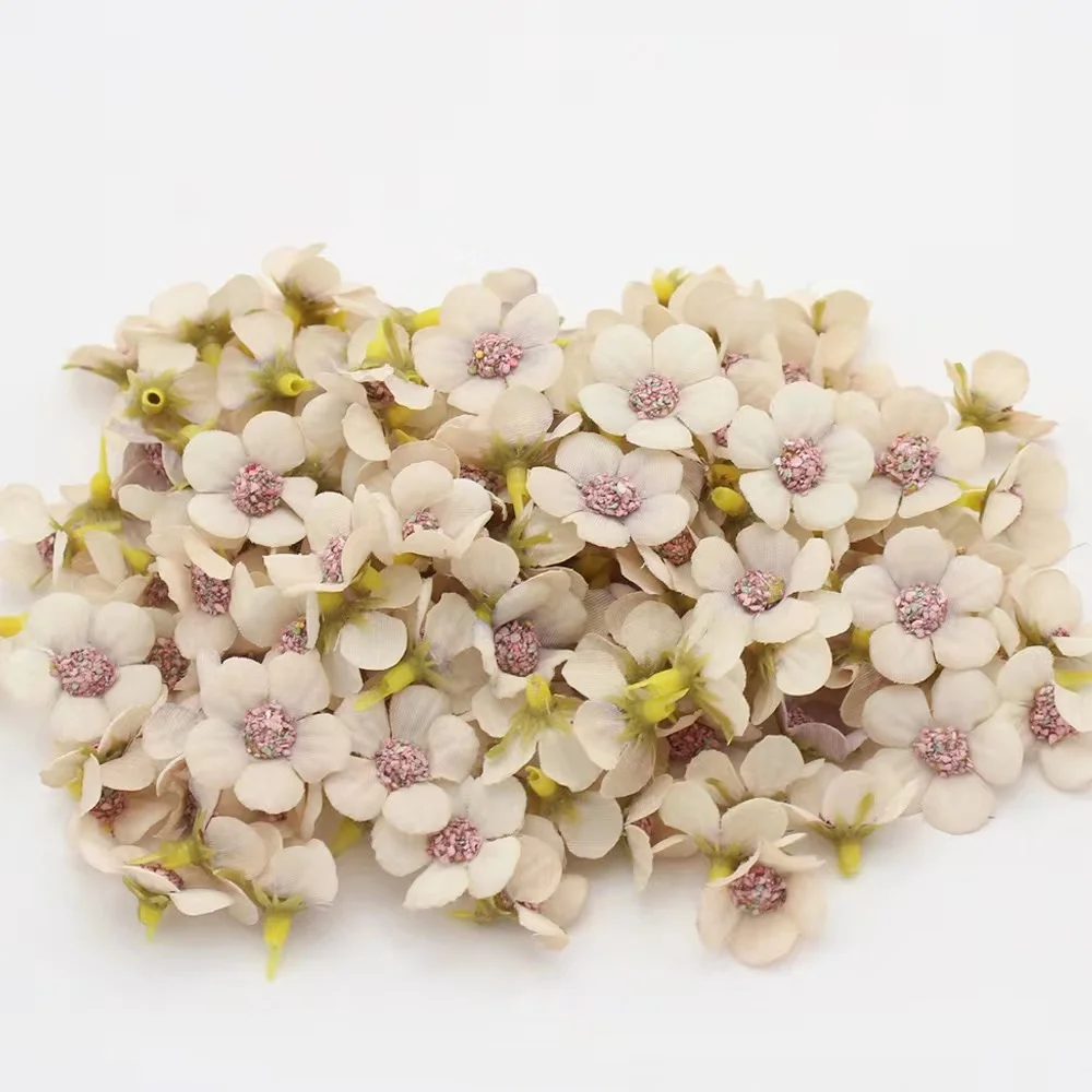 100 Stück 2 cm künstliche Blumenköpfe, künstliche Bastelblumen, kleine Mini-Gänseblümchen-Blumenköpfe, Hochzeitskrone, Kranz, Zubehör, Dekor – Detail 9