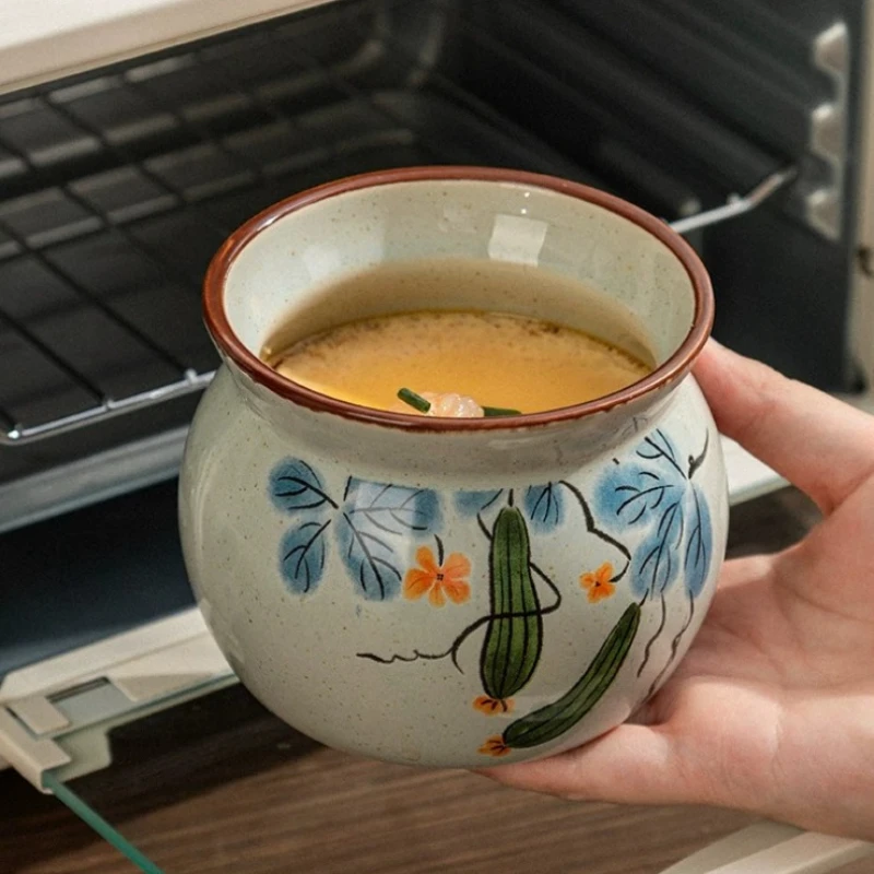 Multi‑Purpose Home Kitchen Cookware Stew Soup Pot with Lid Small Steamed Egg Cup Elegant Household Dining Tableware