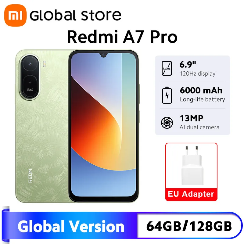 Novo Smartphone Xiaomi Redmi A7 Pro Versão Global 64GB / 128GB ROM 120Hz Tela LCD de 6.9" 6000mAh Octa-core UNISOC T7250 13MP