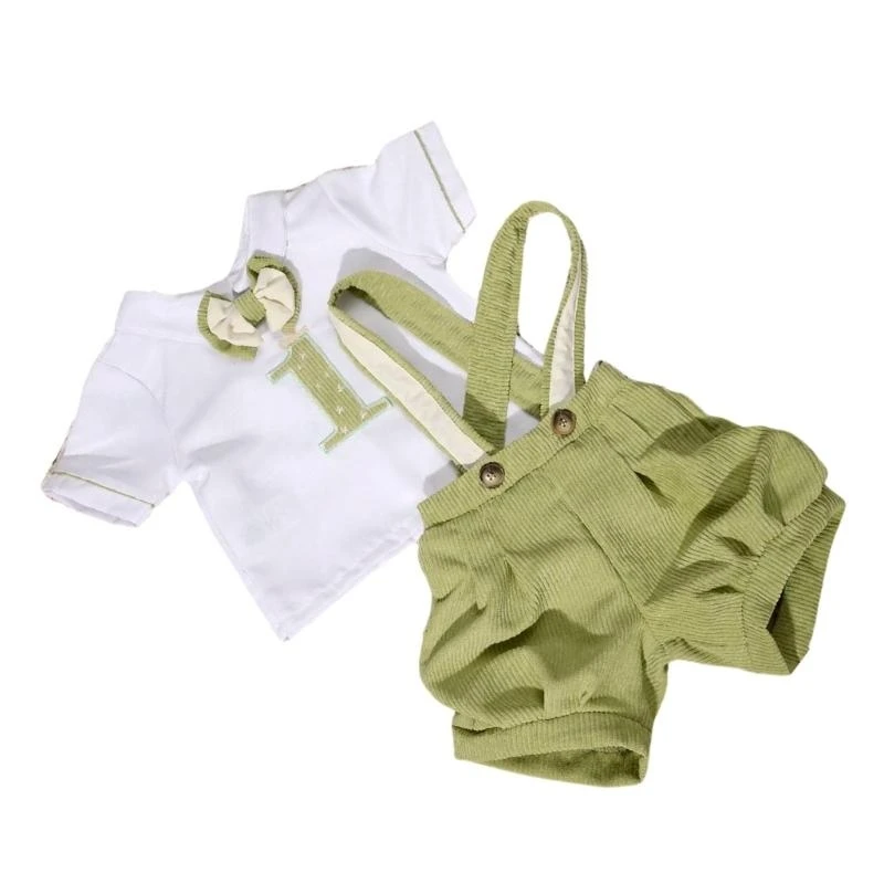 

J15U Photo Clothes Newborns Boy Photography Props Baby Costume Clothing Infant Supply Shirt & Romper Gentleman Outfit