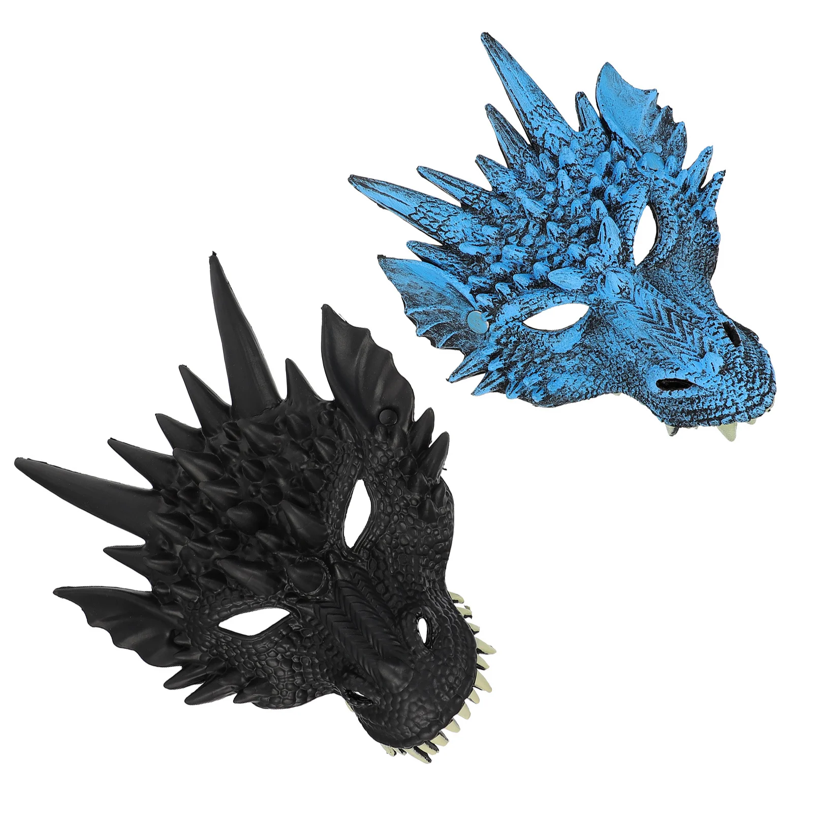 2 pçs máscaras de dragão 3d festa de halloween cosplay adereços máscaras faciais de animais vívido festival suprimentos cosplay máscara de festa