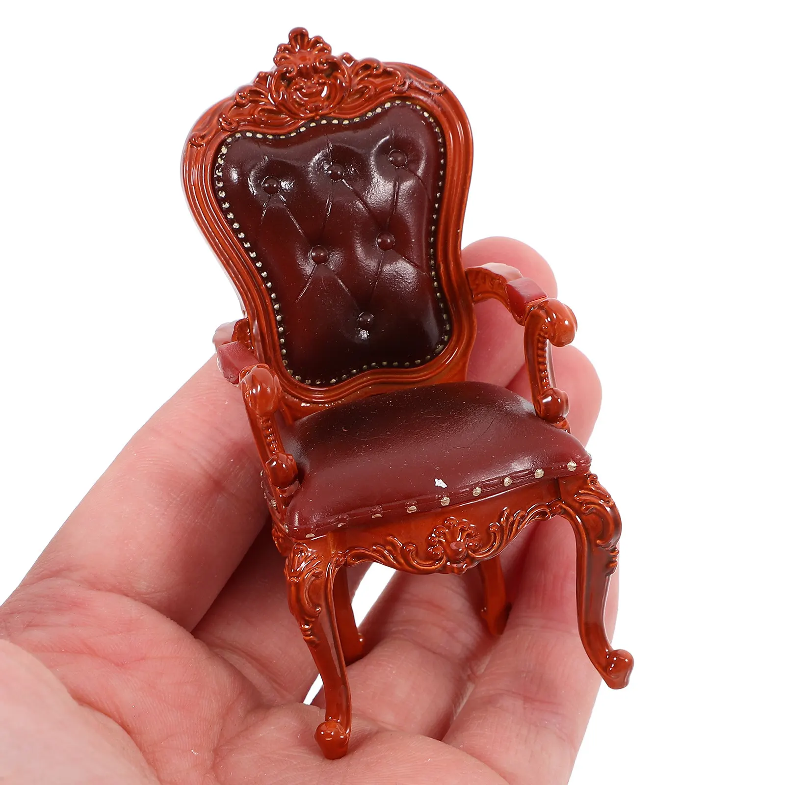 

Miniature Classical Style PVC Stool Decor for Dollhouse Mini House Bedroom Micro Landscape Vintage Realistic Compact Lightweight