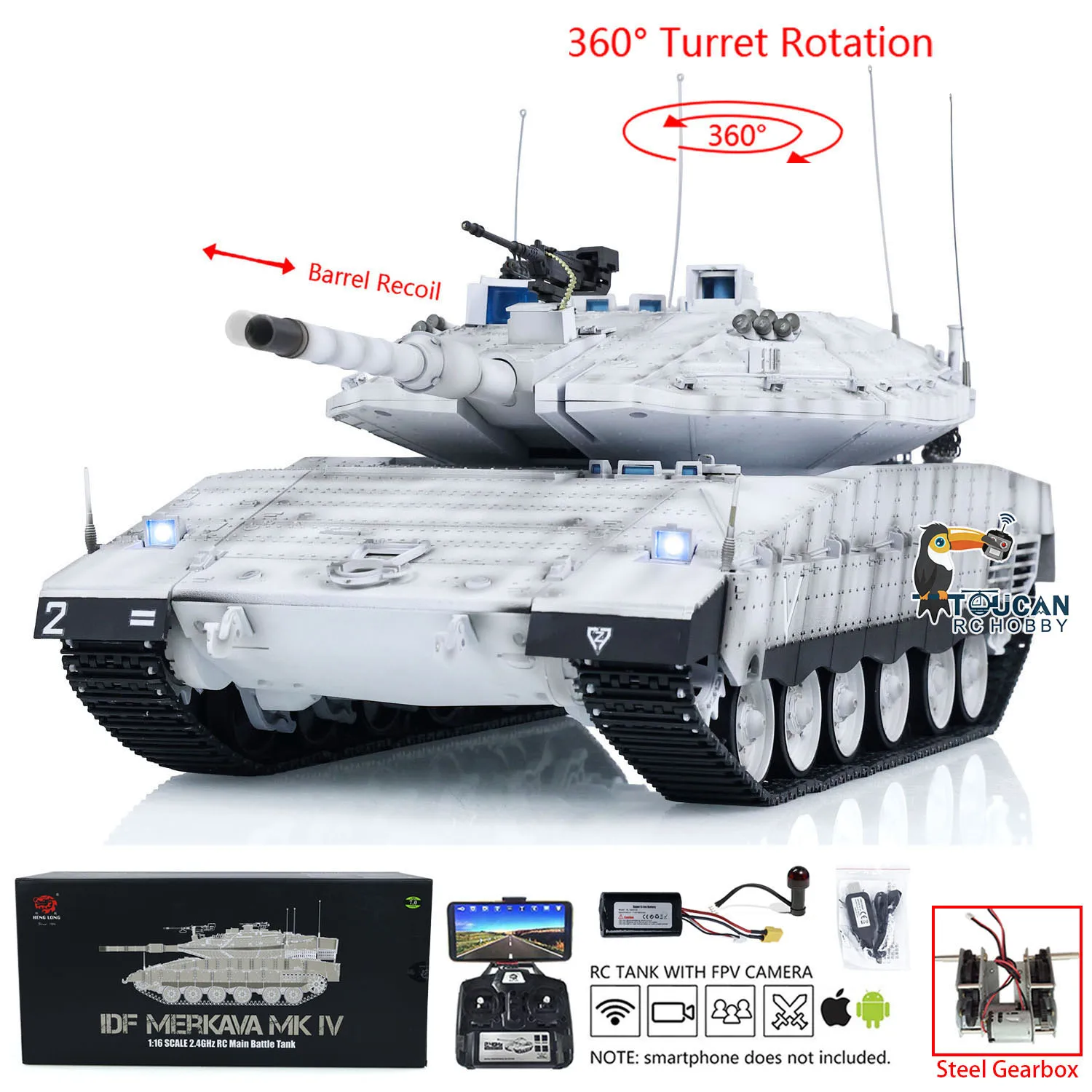 

Игрушки Heng Long Merkava 1/16 RC танки 3958 IDF MK IV металлическая коробка передач с FPV камерой радиоуправлением Panzer модель TH23440