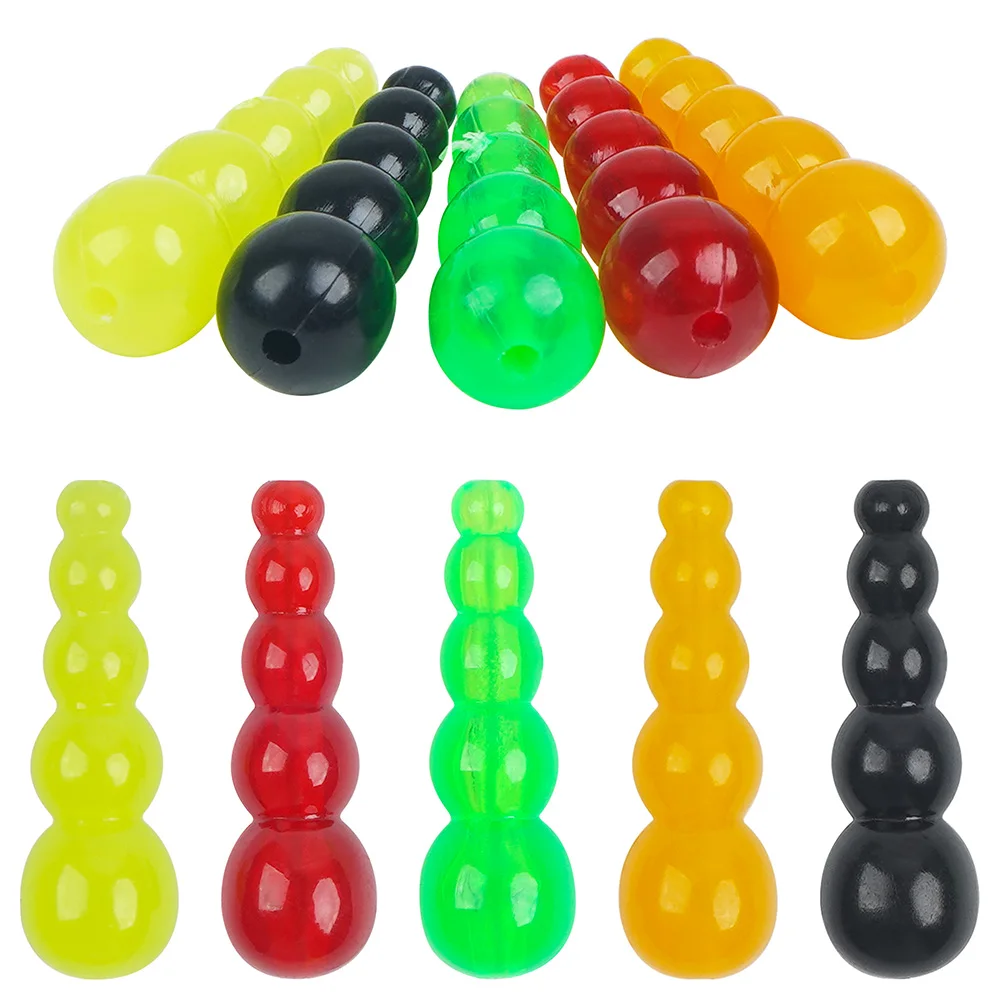 쌓인 낚시 비즈 인라인 스피너 스피너 베이트 월아이 리그 플라스틱 낚시 비즈 루어, 잉어 낚시 태클 액세서리, 80 개