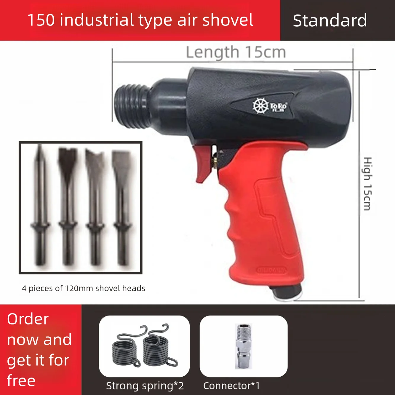 AhuHardware 150mm Air Hammer Industrial Air Shovels Set Mini Air Chisel Multifunctional Pneumatic Tool Hammer Drill image 3