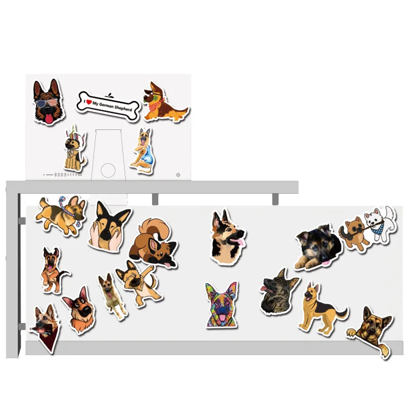 50PCS German Shepherd Cute Dogs Waterproof Cartoon Sticker For Luggage Car Guaitar Skateboard Phone Laptop Bicycle Stickers