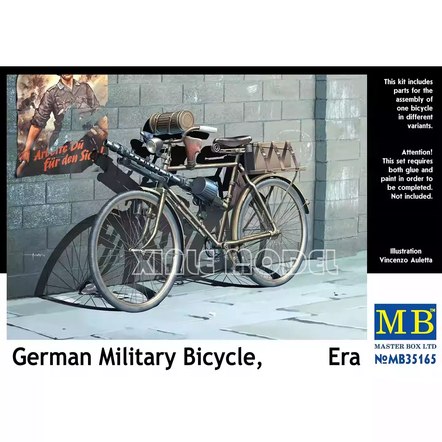 

Master Box Plastic Assembled Model Kit MB35165 German Military Bicycle WW II era 1/35