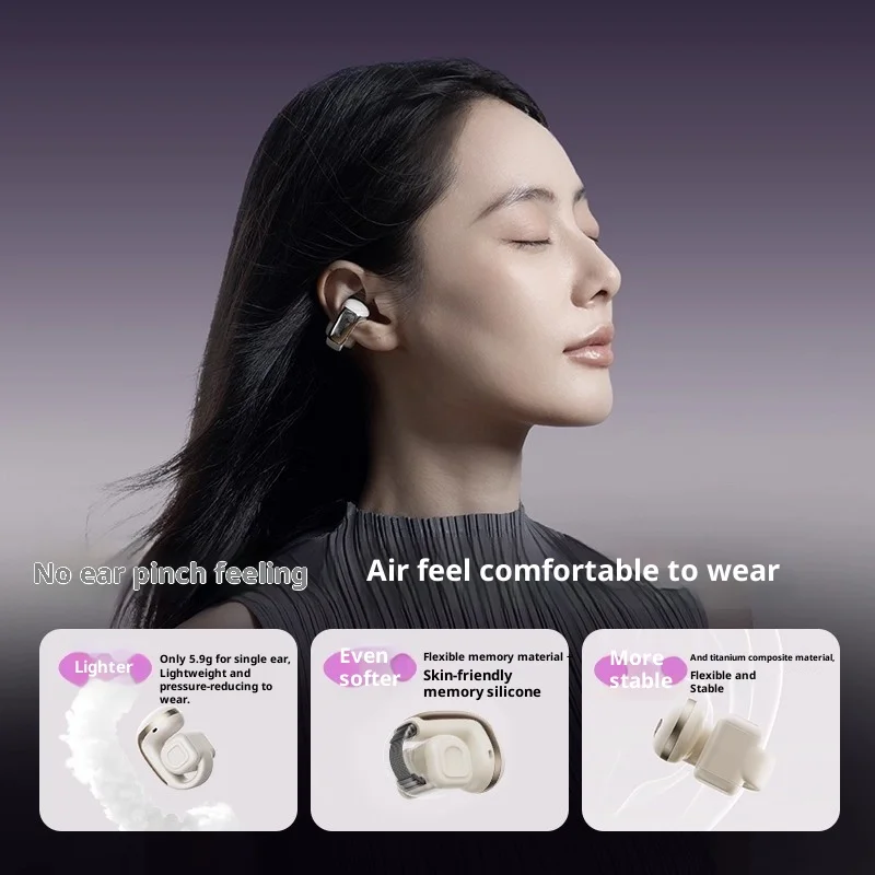 XISEM 플룸 오픈 이어 클립 헤드폰, 하이파이 DSP, 0.06초 게임 지연, 소음 감소, 방수, 긴 배터리 수명