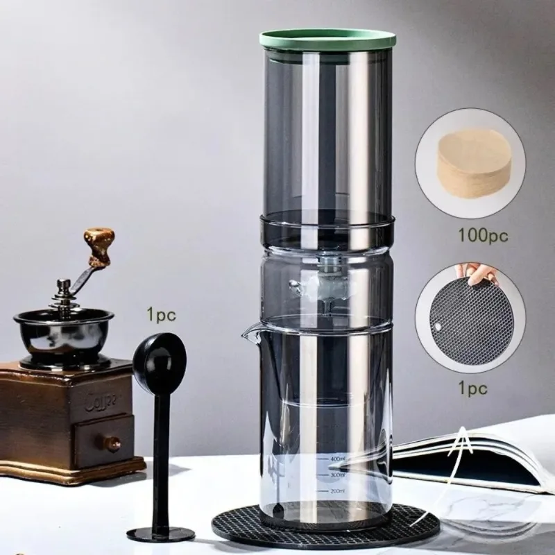 

Drip Style Ice Brew Sharing Pot Ice Drip Coffee Maker Coffee Cold Brew Pot Cold Brew Teapot Cold and Heat Resistant Cafe 600ml