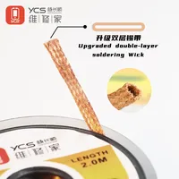 YCS Double Layer Solder Wick Heavy Duty Desoldering Braid for PCB BGA Repair Low Residue Heat Conductive & Durable Repair Tools