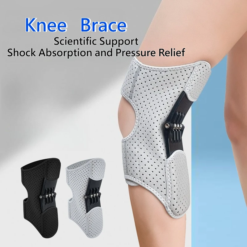 Adjustable Knee Brace Knee Joint Assistance with Rebound Springs Patella Support for Sports Injury Prevention Hiking Aid Device