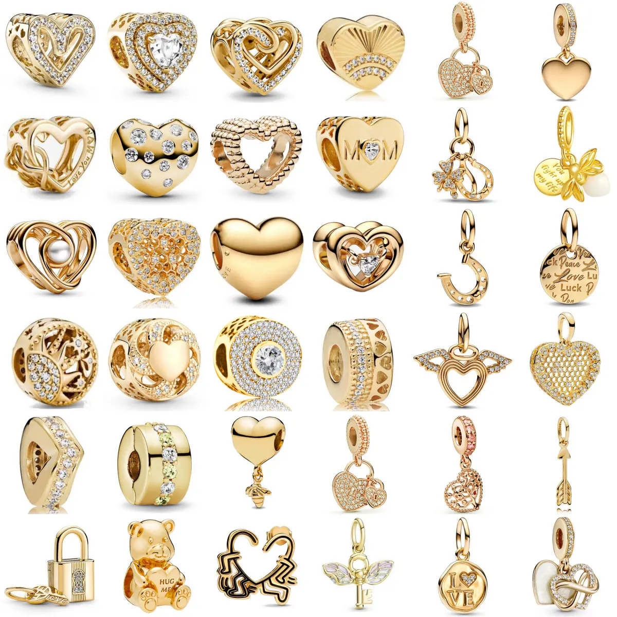 

New 925 Sterling Silver Golden Dreamcatcher Bear Fireworm Charm Fit Original Bracelet Accessories Women Jewelry