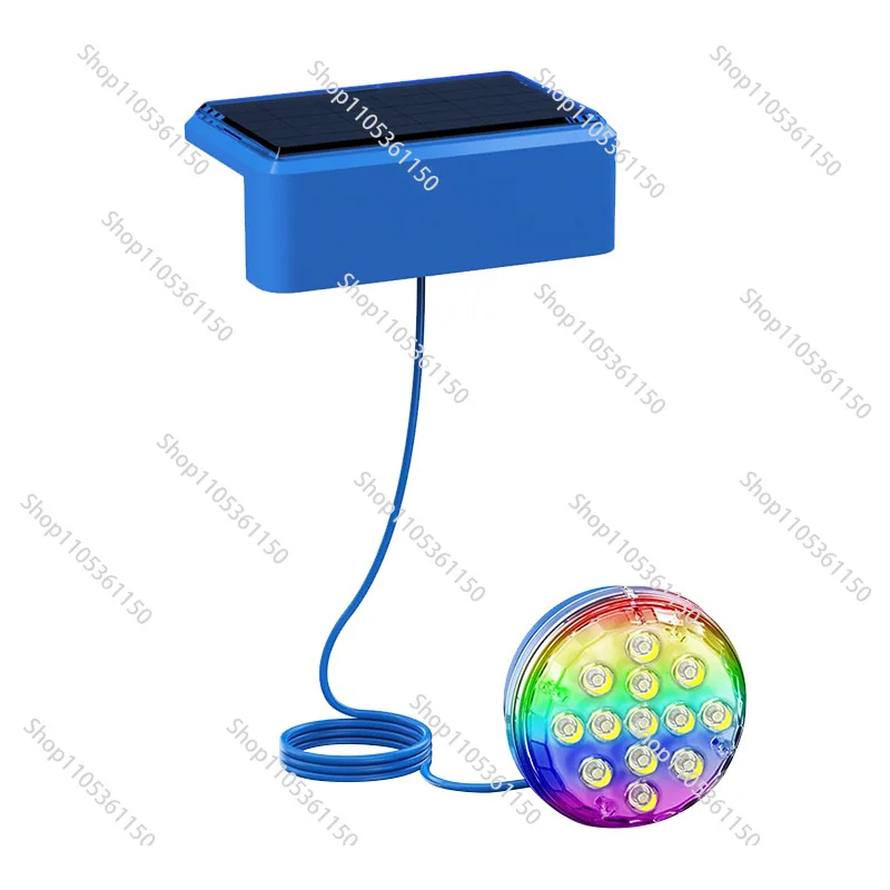 Popular solar pool light led underwater round colorful waterproof ip68 cross-border new underwater light