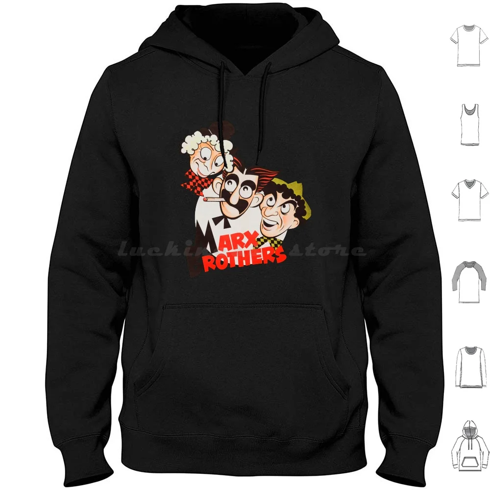 Mod.2 Groucho Chico Harpo Marx Brothers Hoodies Long Sleeve Artists Marx Movie Bros Cinema Chico Classic Film Actors