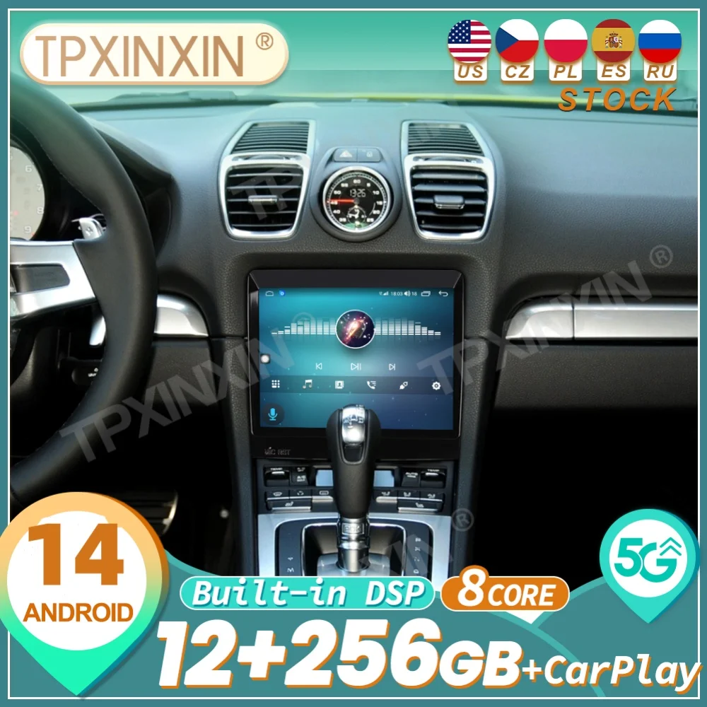 Radio para Auto con Android Auto y Carplay para Porsche Cayman, Boxster, 911 (2011-2017), Reproductor Multimedia Estéreo, GPS, Navegador, Unidad Principal
