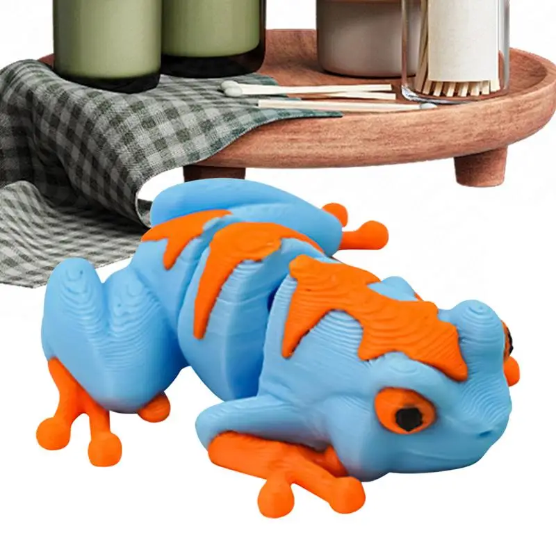 

Frog Toy Frog Decorations Moveable Joints Emotional Support Animal Realistic Model For Bookshelf Bathroom Fairy Garden Tropical