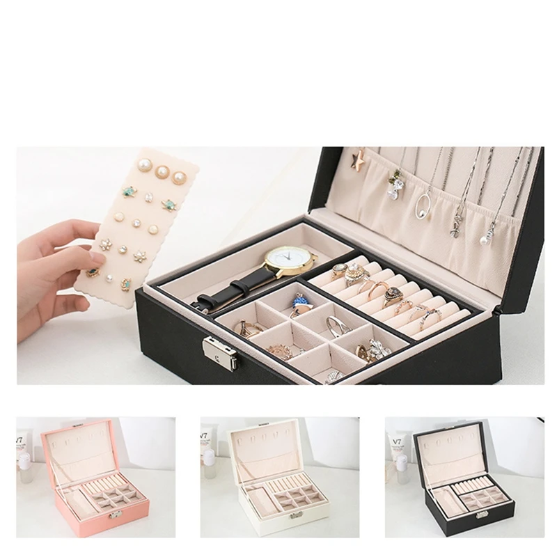 New Jewelry Packaging Box Necklace Ring Display Earrings Storage Casket High Grade Leather