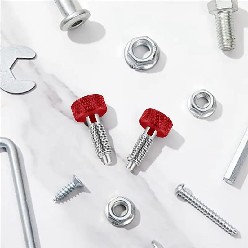 A01F-Red Hand Retractable Spring Plunger With Knurled Handle M6 Type Quick Release Pins For Rolling Toolbox