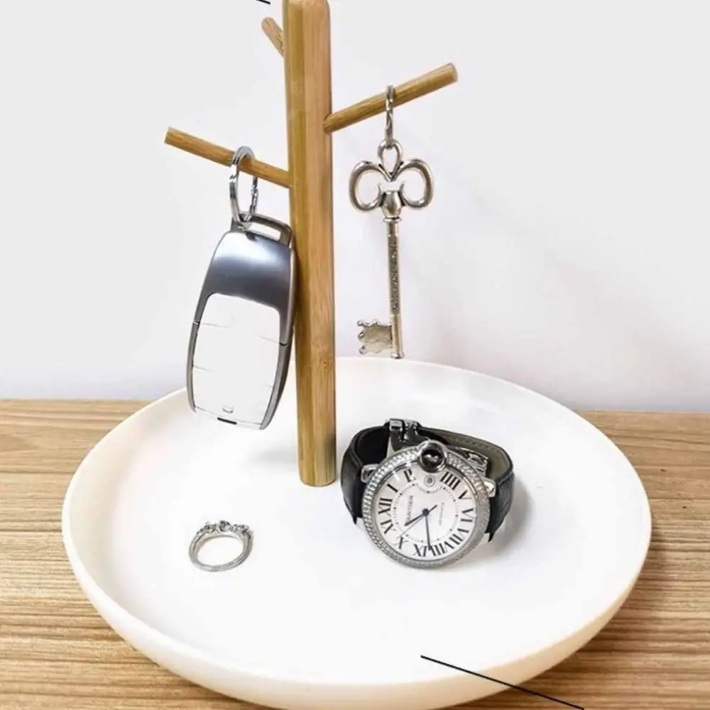 مفتاح شماعات الشمال فرع صينية تخزين سعة كبيرة إطار عرض مجوهرات مستقر 3-Tier تصميم توفير مساحة عرض المدخل