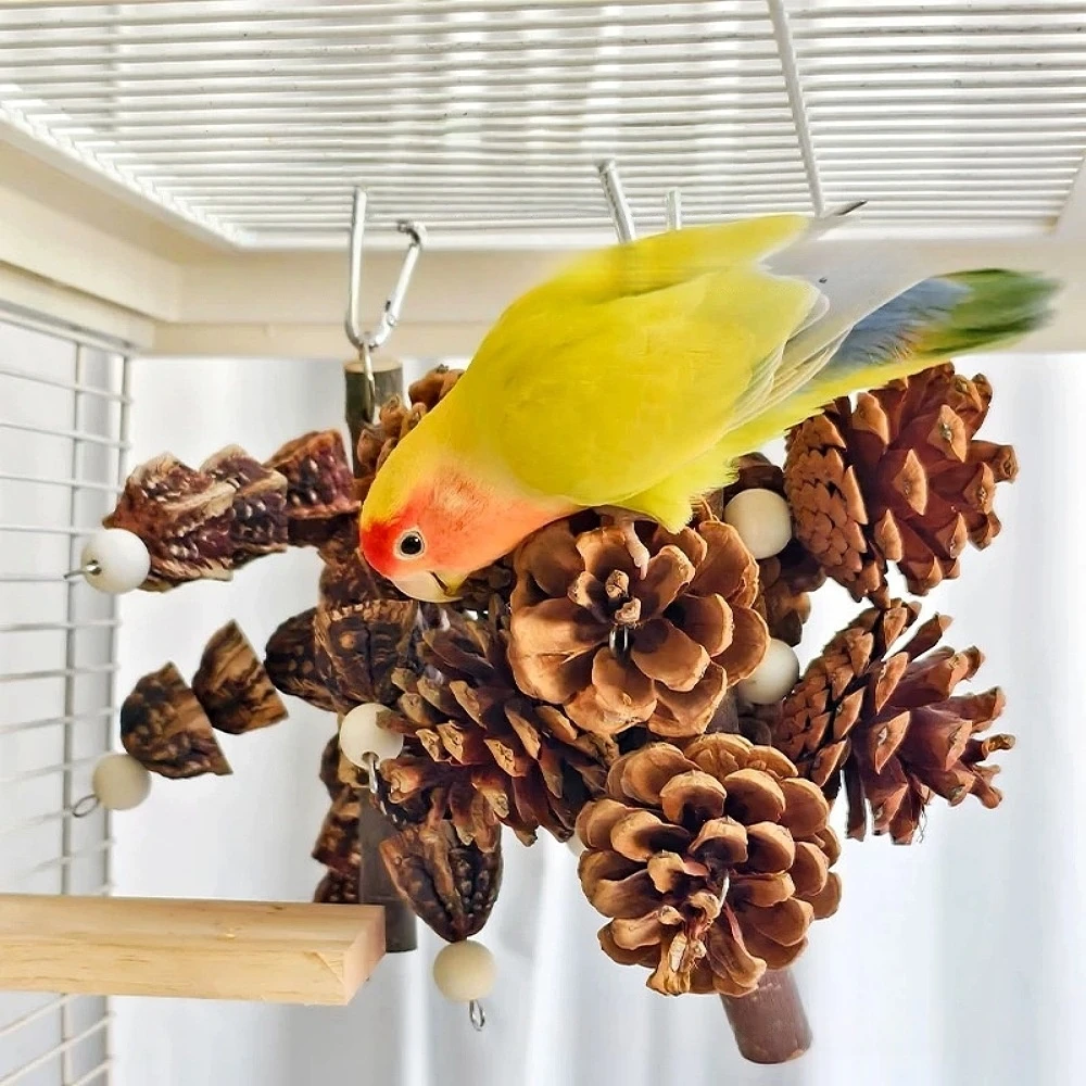 Parrot Chew Toy Bird Foraging Shredding Toy Hanging Cage Toy for Parakeets Lovebirds Budgies Cockatiels Small Pet Birds