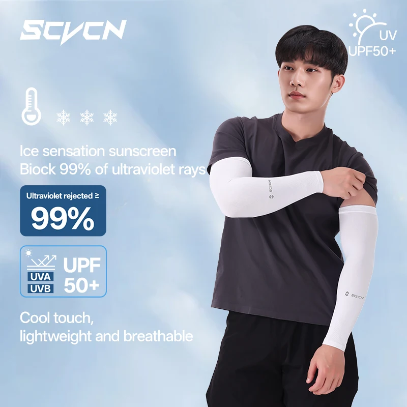SCVCN Fashion Sun Ice Silk Sleeves Unisex UPF50+ Summer Sun Protection Arm Sleeves Suitable for Outdoor Riding Driving Fishing