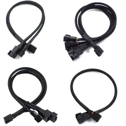 4 Pin Pwm Fan Cable 1 To 2/3/4 Ways Splitter Black Sleeved 27cm Extension Cable Connector PWM Extension Cables